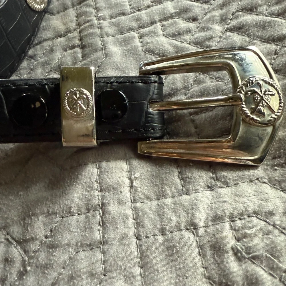 Black Leather Belt with Golf Club Medallions‎ Size Medium